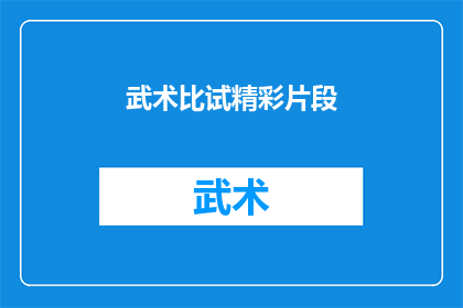 武术比试精彩片段(武术比试的巅峰对决：精彩片段能否触动你的心弦？)