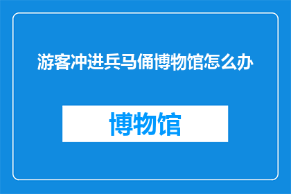 游客冲进兵马俑博物馆怎么办(面对游客冲进兵马俑博物馆的紧急情况，我们应如何妥善处理？)