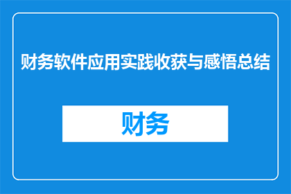 财务软件应用实践收获与感悟总结(财务软件应用实践：深入探索与收获的反思总结)