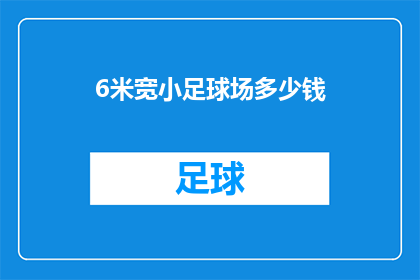 6米宽小足球场多少钱(6米宽小足球场的建造成本是多少？)