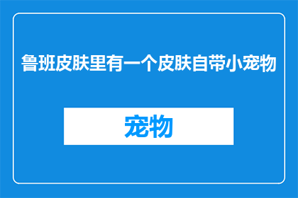 鲁班皮肤里有一个皮肤自带小宠物(鲁班皮肤中隐藏的小宠物，你发现了吗？)